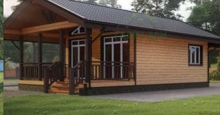 Проект одноэтажного дома из бруса с террасой - Строительство в Белорецке от Строй-Блр от 132158 руб.